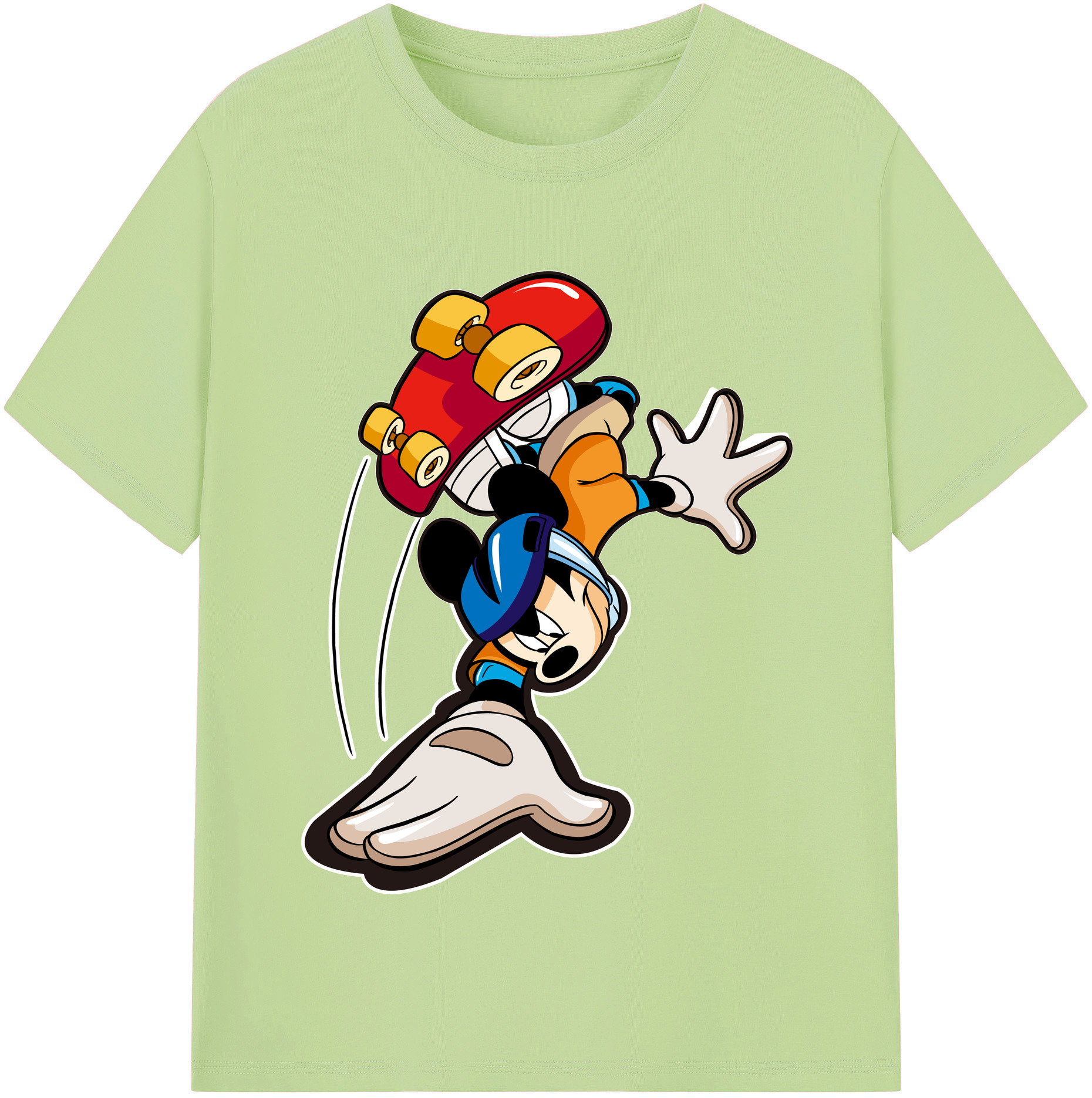 （画像用） ミッキーマウス Mickey Mouse 綿100％半袖Tシャツ（フロントプリント）